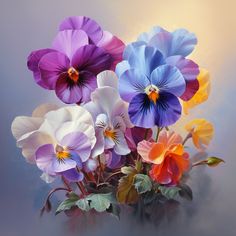 a bunch of flowers that are sitting on a table