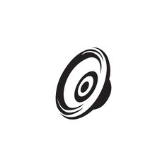 an abstract black and white logo with the letter o on it's left side