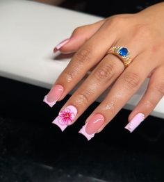 Hard Nails Short, Hot Pink Short Nail Designs, Back To College Nails, Cute Square Nail Designs, Half Nail Design, Cute Short Acrylic Nails Square, Everyday Nail Designs, Bahamas Nails, Cute French Nails