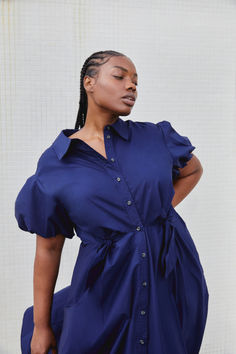 A signature silhouette, the Elza Dress is a staple midi dress in new seasonal colorways. Designed in a lightweight luxe cotton, Elza is our tailored approach to a classic shirt dress. Classic Shirt Dress, A Signature, Classic Shirt, Waist Tie, Puff Sleeves, Puff Sleeve, Shirt Dress, Midi Dress, Design