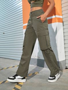 Upgrade your casual wardrobe with these Casual Plain Zipper Cargo Pants. These pants feature a clean and minimalistic design with zipper details that add a touch of style and functionality. Made from high-quality materials, they offer a comfortable and durable fit. The versatile design makes them suitable for everyday wear, allowing you to effortlessly transition from day to night. Specification: Style: Casual Pattern Type: Plain Type: Cargo Pants Closure Type: Zipper Fly Details: Button, Pocket Minimalistic Design, Cargo Pant, Zipper Detail, Casual Wardrobe, Cargo Pants, Minimalist Design, Style Casual, Everyday Wear, Zipper