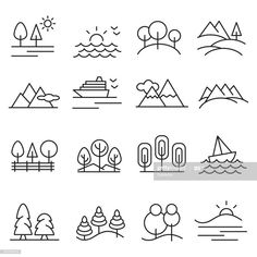 the line icons are drawn in black and white royaltyvectors for web design