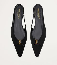 Find SAINT LAURENT Babylone Slingback Flats on Editorialist. In 1961, Yves Saint Laurent and Pierre Bergé asked the graphic designer Cassandre to design the Maison's logo. The rest? Well, that's fashion history. The motif continues to elevate designs to this day, appearing as gold-tone hardware on the Babylone slingback flats. Rest Well, Patent Leather Loafers, Slingback Flats, Shoes Heels Pumps, Trainer Boots, Boots Knee, Ballerina Flats, Penny Loafers, Black Flats