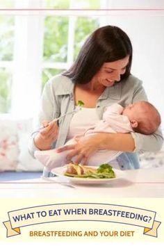 a woman holding a baby in her arms while she is feeding food from a plate