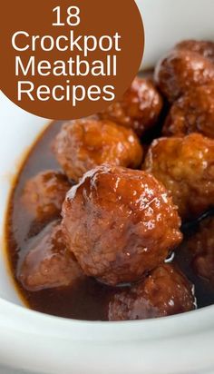 meatballs with gravy in a white bowl