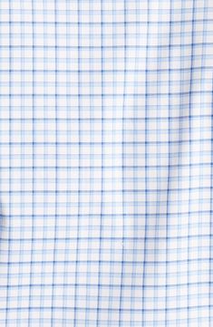 a blue and white checkered dress shirt