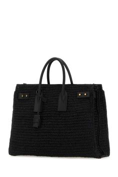 Black Raffia Medium Sac De Jour Shopping Bag from Saint Laurent Saint Laurent Women, Saint Laurent Handbags, Margiela Shoes, Versace Belt, Golden Goose Sneakers, Androgynous Fashion, Golden Goose Shoes, Saint Laurent Paris, Sneaker Wedge