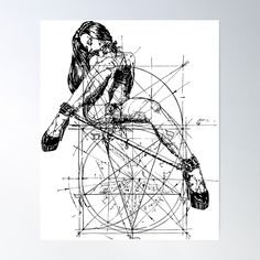 High-quality posters to hang in dorms, bedrooms or offices. Multiple sizes are available. Printed on 185gsm semi gloss poster paper. Additional sizes are available. Michael Gray, Pinup Tattoo, Illusions Art, Sigil Tattoo, Greek Mythology Tattoos, Drawing Poster, Mythology Tattoos, Optical Illusions Art, Pin Up Tattoos