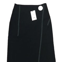 Size S It Wraps Around The Waist. Beautiful Button Black Summer Pencil Skirt For Workwear, Black Summer Pencil Skirt For Work, Spring Office Pencil Skirt In Black, Spring Office Black Pencil Skirt, Black Office Skirt With Button Closure, Black Pencil Skirt With Button Closure, Elegant Black Pencil Skirt With Buttons, Zara Pleated Skirt For Workwear, Black Asymmetrical Pencil Skirt For Work