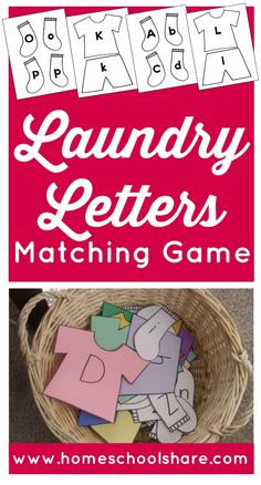 the laundry letters matching game for toddlers to play in their homeschoolshare com