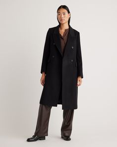 Italian Wool Double-Breasted Coat Slouch Coat, Capsule Wardrobe Minimal, Super Casual Outfits, Closet Revamp, Mood 2024, Winter Travel Outfit, Fall Closet, Travel Clothes, Wool Coats