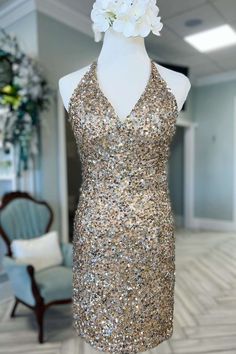 Modsele gold sequined short homecoming dress features V-neckline and cross back.
Product Details:

SKU:PD3150
Sequins material
Mini length
Size: US 0- 16. Check our Size Chart to get your correct size. 
Recommend custom size for plus size.
Free custom size service is available. Email your exact measurements once order is placed. 
Fully lined & Built with bra
Processing time: 10-15 business days. 
If you want to speed up your dress processing time, please put in the link of rush order fee into your shopping cart to check out with the item you want. And email us the date when you need it once the order is placed.

Feel free to contact our customer service: contact@modsele.com if you have any questions. Champagne Sequined V-neck Mini Dress, Gold Sequined Mini Dress For Homecoming, Champagne V-neck Mini Dress With Sequins, Gold Sequin Dress For Homecoming And Prom Season, Glamorous Gold Sequin Homecoming Dress, Fitted Gold Sequin Homecoming Dress, Gold Fitted Sequin Dress For Homecoming, Gold V-neck Mini Dress For Prom, Gold Sequin Homecoming Dress For Party Season