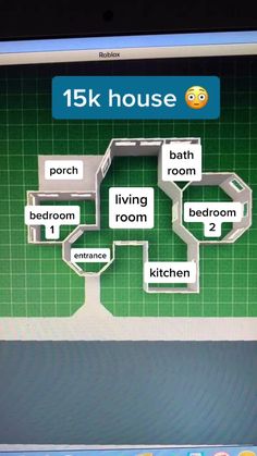 a computer screen showing the floor plan for a house with rooms and bathrooms on it