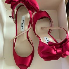 Brand New Chic Heels With Red Bow, Chic Red Heels For Wedding, Chic Evening Heels With Red Bow, Nina Shoes, Shoes Women Heels, Shoes Heels, Women Shoes, Brand New, Heels