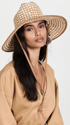 Lele Sadoughi Straw Checkered Hat | SHOPBOP Brown Woven Straw Hat, Brown Woven Straw Hat Bands, Brown Woven Hat Bands For Spring, Palm Leaf Sun Hat For Travel, Summer Safari Straw Hat For Travel, Safari Straw Hat For Summer Travel, Adjustable Paper Straw Hat For Travel, Adjustable Safari Hats For Spring, Adjustable Paper Straw Travel Hat