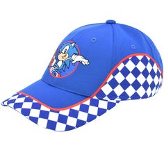 sonic the hedge baseball cap with checkered visor