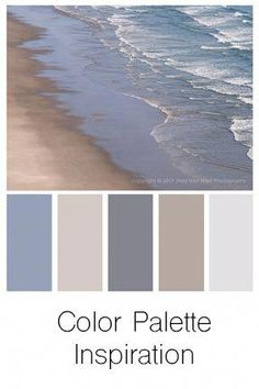 the color palette is inspired by blue and gray tones, with waves coming in from the ocean