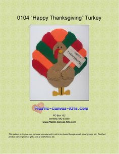 an image of a turkey with a tag on it's head and the words happy thanksgiving