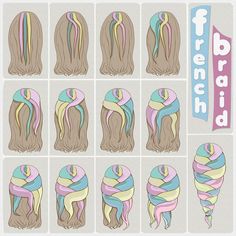 How To Do A French Braid, How To French Braid Your Own Hair, How To French Braid, Braiding Your Own Hair, Learn To Knit, Makeup Nails Designs, Hair Upstyles, Types Of Braids, Colored Hair