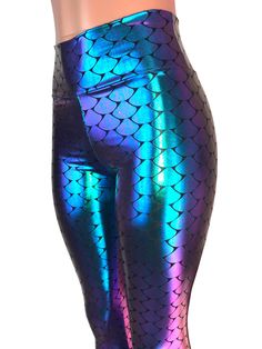 "**Due to SO MANY issues with USPS - we STRONGLY ENCOURAGE you to purchase the UPS Upgrade with your order located here: https://www.etsy.com/listing/926751536/ups-upgrade Made of stretchy mermaid scale holographic spandex - these high-waisted leggings will fit you perfectly, showing off your curves in a flattering way. The inseam measurements for these are 30\". If you need them shorter or longer, please say so in the comments! Womens Sizing (See below for instructions on where measurements sho Blue Stretch Disco Bottoms, Cryptid Oc, 6th Birthday Party Ideas, Some Hairstyles, Mermaid Halloween Costumes, The Disney Princesses, 80s Clothing, Mermaid Halloween, 6th Birthday Party