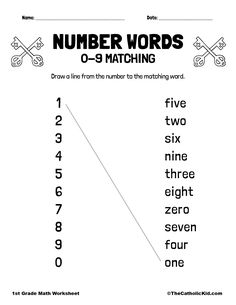 the number words worksheet for kids to practice numbers in order to learn how to read