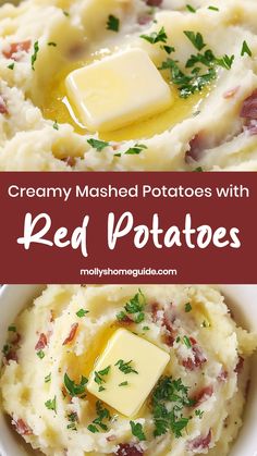 creamy mashed potatoes with red potatoes and parmesan cheese are the perfect side dish