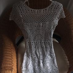 Grey Hand Crochet Topshop Dress. Size 6, New With Tags. Crochet Fringe, Fringe Dress, Hand Crochet, Crochet Top, Topshop, Colorful Dresses, Mini Dress, Grey, Womens Dresses