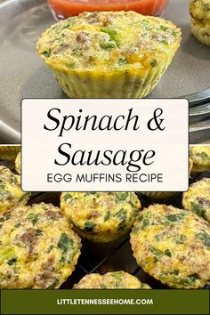 spinach and sausage egg muffins recipe with title