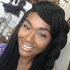 Box Braids Pictures, Undercut Haircut, New Hair Look, Poetic Justice Braids, Curly Braids, Big Box Braids, Braids Styles