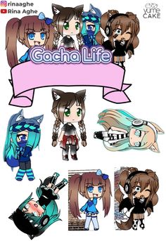 some anime characters with different hair colors and their name on the banner that says cacho life