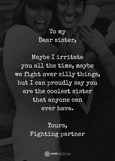 To my Dear Sister Best Lines For Sister Birthday, Goodbye Letter To Sister, Goodbye Sister Quotes, Letters For Sister Birthday, Akka Birthday Quotes, Things To Say To Your Sister, Captain For Sister, Sister Going Abroad Quotes, Cute Messages For Sister