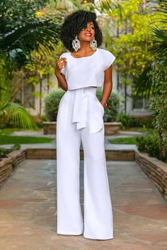 Style Pantry | Side Slit Crop Top + High Waist Belted Pants Stylish Gowns, Dresses Dinner, Outfit Wedding, 2022 Wedding, Dress Classy, Glamour Dress, Elegant Pattern, Dinner Dress