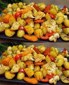 there are two pictures of food on the same plate, each with different toppings