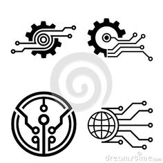 four different types of gears and wheels