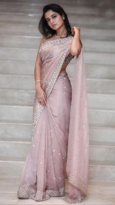 Simple Saree Designs, Fashionable Saree Blouse Designs, Fancy Sarees Party Wear, Gaun Fashion, Simple Sarees, Half Saree Designs