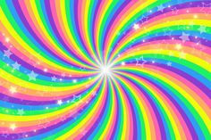 an abstract rainbow swirl background with stars