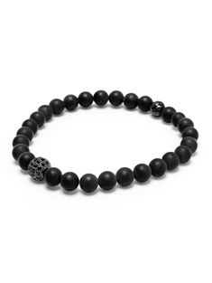 6mm Matte Onyx Beads Black CZ Diamond Bead Handmade in Los Angeles Product Code: MCHCO_084 This bracelet is strung on an elastic strand that easily slips on your wrist. The elastic strand is stretchy and will stretch like a rubber band when slipped on and off. Our durable elastic cord is covered in strong silicone and will permanently keep its soft elasticity. Designer's Notes Strung by hand from Matte Onyx beads and punctuated with our Black and White CZ Diamond Bead, you can't go wrong with th Change Bad Habits, Notes Craft, Onyx Bead, Rubber Band, Cz Diamond, Cz Stone, Onyx, Slip On, Angeles