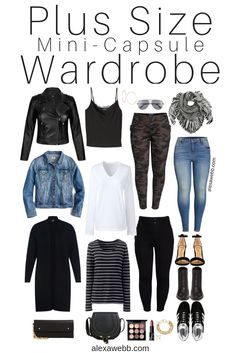 Plus Size Fall Capsule Wardrobe, Basics Capsule Wardrobe, Basics Capsule, Plus Size Capsule Wardrobe, Alexa Webb, Mode Tips, Plus Size Fall Outfit, Plus Size Fall Fashion, Fashion Capsule Wardrobe