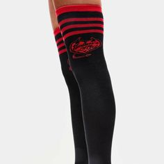 New In Package, Knee High Socks, Reads: "Satan's Lil Girl" Cheap Elastic Knee-high Socks For Women, Affordable Casual Red Knee-high Socks, Fitted Red Knee-high Socks, Black Fitted Knee-high Socks For Halloween, Cat Socks Knee High, Girls Socks, Knee High Socks, High Socks, Hosiery