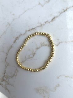 4mm 18kt gold filled stretch bracelet Stretch Bracelet, Stretch Bracelets, Gold Filled, Jewelry Bracelets, Beaded Bracelets, Bracelet, Etsy Uk, Gold, Jewellery Bracelets