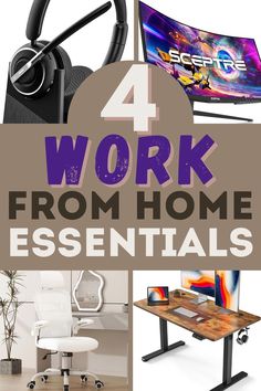 Upgrade your work from home setup with our blog on the top four home office essentials. From ergonomic furniture to essential tech gadgets, find out what you need to create a productive and comfortable workspace. Read our recommendations to enhance your remote work experience and boost your efficiency. Home Office Essentials You Need. Must Have Work From Home Essentials Home Gym Must Haves, Work From Home Essentials, Work From Home Setup, Productive Home Office, Home Office Essentials, Home Setup, Comfortable Workspace