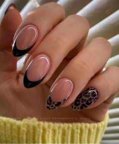 Cowboy Nails, Deco Nails, Black And White Nail, Kutek Disney, Unghie Sfumate, Leopard Print Nails, Summery Nails