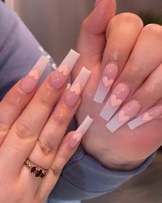 @thenailbabeuk on Instagram: “Soft Pink🤍💗 • • • • 💕💅🏽Follow @thenailbabeuk for more daily nail content💅🏽💕 📸: @kingbcreations✨ #valentinesnails #uniquenails…” 2023 Cute Nails, Drip Nails, Daily Nail, Work Nails, Acrylic Nails Coffin Pink, Long Square Acrylic Nails, Acrylic Nails Coffin Short, Pink Acrylic Nails