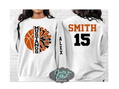 Glitter Basketball & Cheer Crewneck Sweatshirt |  Basketball Spirit Wear | Custom Basketball | Crewneck Sweatshirt | Basketball Spirit Wear PLEASE READ BEFORE ORDERING Please read full description before ordering we cannot be responsible for mistakes made by not reading the full description. ORDERING INSTRUCTIONS: 1. Select your Garment Size/Color Each size must be selected separately. Please do NOT leave a list of sizes in the notes. This will delay your order 2. In the Personalization Section(Add requested info before checking out/paying)  We will need the following information: (If you want to remove any words or numbers please state that in the notes) (If you want the shirt to be the colors in the picture please state that in the notes) - Mascot - Sleeve name - Last name (one name only Cheer Crewneck, Glitter Basketball, Basketball Cheer, Basketball Cheers, Basketball Hoodie, Basketball Sweatshirts, Custom Basketball, Spirit Wear, First Names