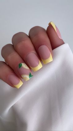 Pastel Lemons Custom Press on Nails Yellow False Nails Square Fruit Glue on Nails - Etsy Cute Lemon Nails, Nails Limon, June Nails Square, Fruit Nails Square, Lemon Nail Ideas, Lemon Nails Designs Summer, Lemon Acrylic Nails, Spain Nails Design, Pastel Yellow Nails Design