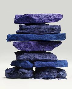 purple rocks stacked on top of each other