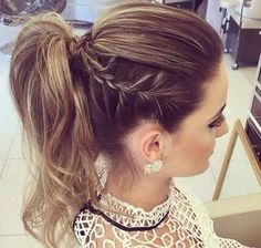 High Ponytail Braid, Peinados Hair Styles, High Ponytail Hairstyles, A Ponytail, High Ponytail, Penteado Cabelo Curto, High Ponytails, Braided Ponytail, Hair Dos