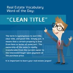 the real estate vocabular word of the day clean title