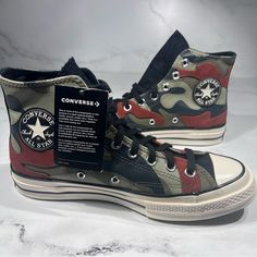 Converse Chuck 70 High Hybrid Camo Platform Sneakers Nwt Msrp $100 Mens Size: 8, Womens Size: 10 Brand New Never Worn With Out Shoe Box Sold Out Online Accepting Offers Gracelyn Core, Unique Converse, Cute Converse Shoes, Trash Fashion, Emo Clothing, Cute Converse, Converse Chucks, Food Motivation, Preppy Shoes