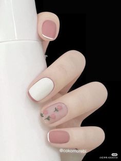 Tulip Nails, Milky Nails, Asian Nails, Simple Nail Art Designs, Black Prom